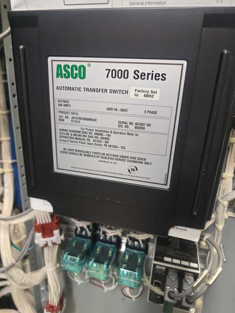600 Amp. ASCO 7000 Series, Bypass Isolation Automatic Transfer Switch, 480 Volts - Image 5
