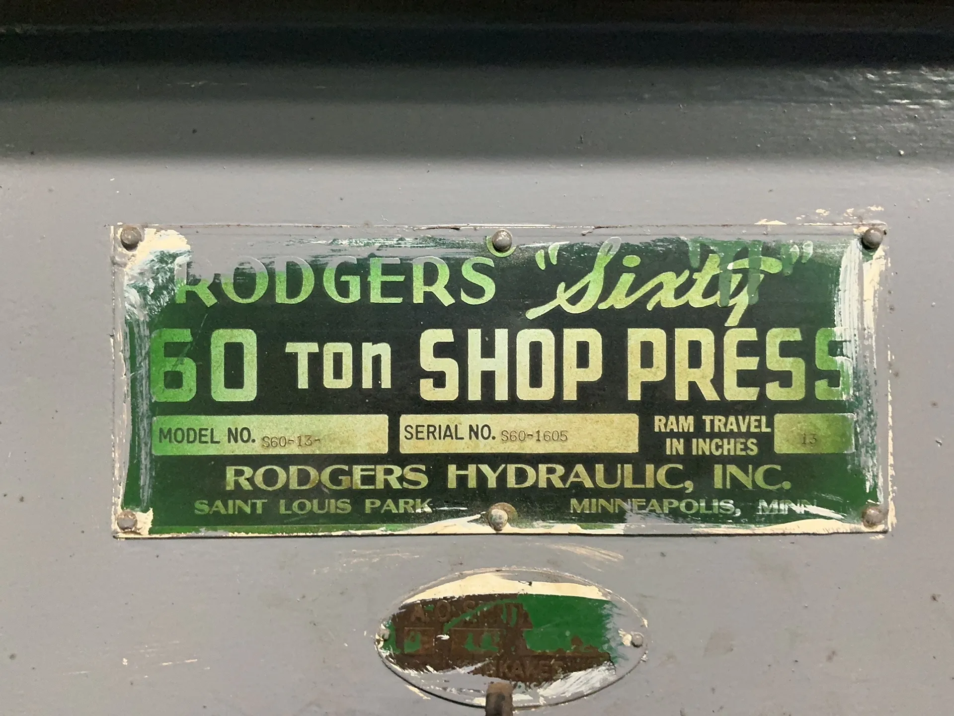 Rodgers Hydraulics #S60-13, H-Frame Hydraulic Press, 26" x 45" x 12.5" capacity, 13" ram travel - Image 2