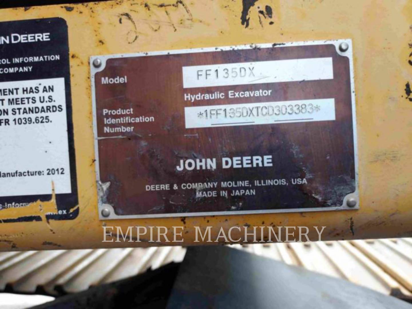 John Deere 135D, 8927 hours, S/N: 1FF135DXTCD303383, 2013 - Image 4
