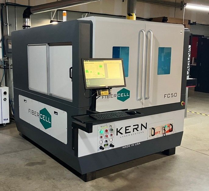 Kern #FiberCell-FC50, CNC fiber laser, 1000 watt, 52" x 50" table, 20"/sec cutting speed, 100 micron fiber - Image 1