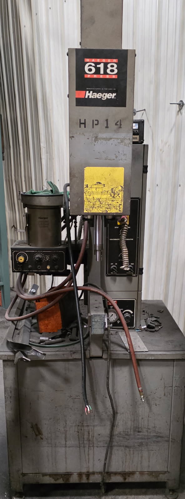 6 Ton, Haeger #618, insertion press, 8" stroke, 18" throat, M2-M12 fastener range, 3 Ph., S/N 06L00606, 1998 - Image 2