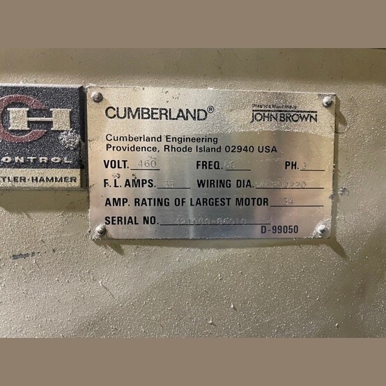 16" x 16" Cumberland #484, Plastic Granulator, 3-blade rotor, 25 HP, 1760 RPM, 460 Volts, 3PH - Image 4
