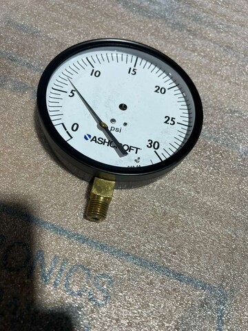 Ashcroft #45W1000H02L-30, Pressure Gauge, 0-30 PSI, 4.5" Face, 1/4" NPT Connection - Image 1