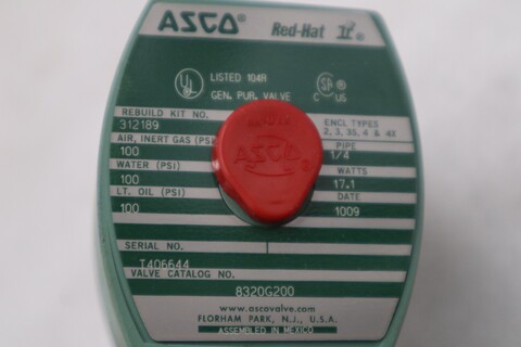 ASCO #8320G200, Solenoid Valve, 1/4" NPT, 100 PSI, 120V - Image 3
