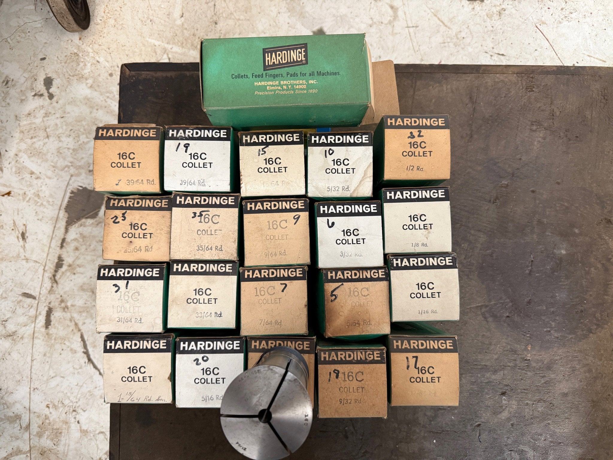 Hardinge #16C, LOT of 21 Collets for Lathes and Milling Machines, 1.625" max. through-hole capacity, new old - Image 2