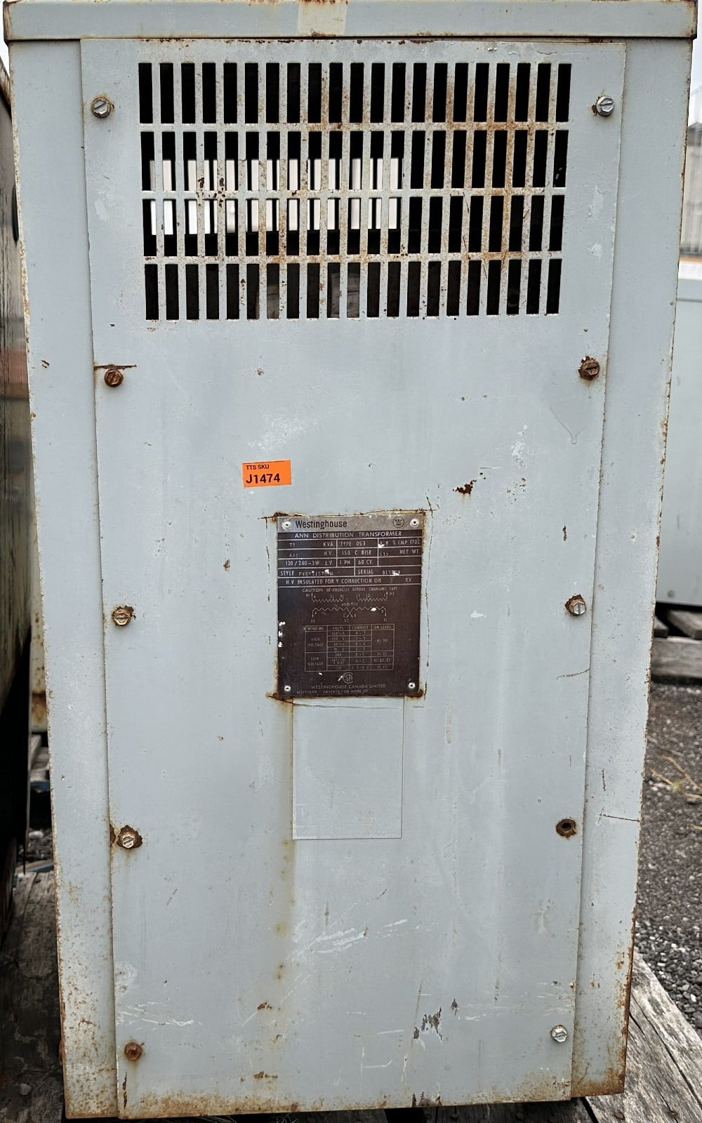 75 KVA 480 Primary, 120/240 Secondary, Westinghouse Canadian Canada Ltd., 3W, Isolation, Single-Phase - Image 3