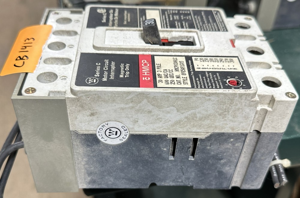 30 Amps, Westinghouse Canadian Canada, 3-Pole, 600V AC Max., 250 V DC Max., Magnetic Trip Only, Adj. - Image 2