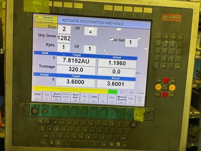 320 Ton, Accurpress #732012, 4-Axis CNC Press Brake, 12' overall length, 10.5' between housing, 6" stroke - Image 6