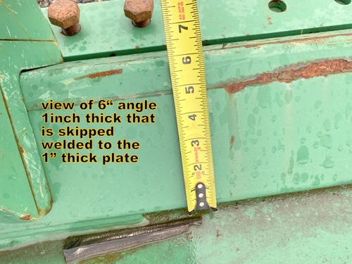 1" Steel Plate, 6' width x 20' L, 4,900 lb. per sheet, 6" x 6" x 1" attached angle iron, (3 available) - Image 7