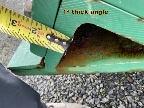 1" Steel Plate, 6' width x 20' L, 4,900 lb. per sheet, 6" x 6" x 1" attached angle iron, (3 available) - Image 8