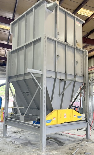 Surge Hopper Bin, 108" width x 216" H x 108" D bin, twin screw auger metering discharge, 9" auger diameter - Image 4