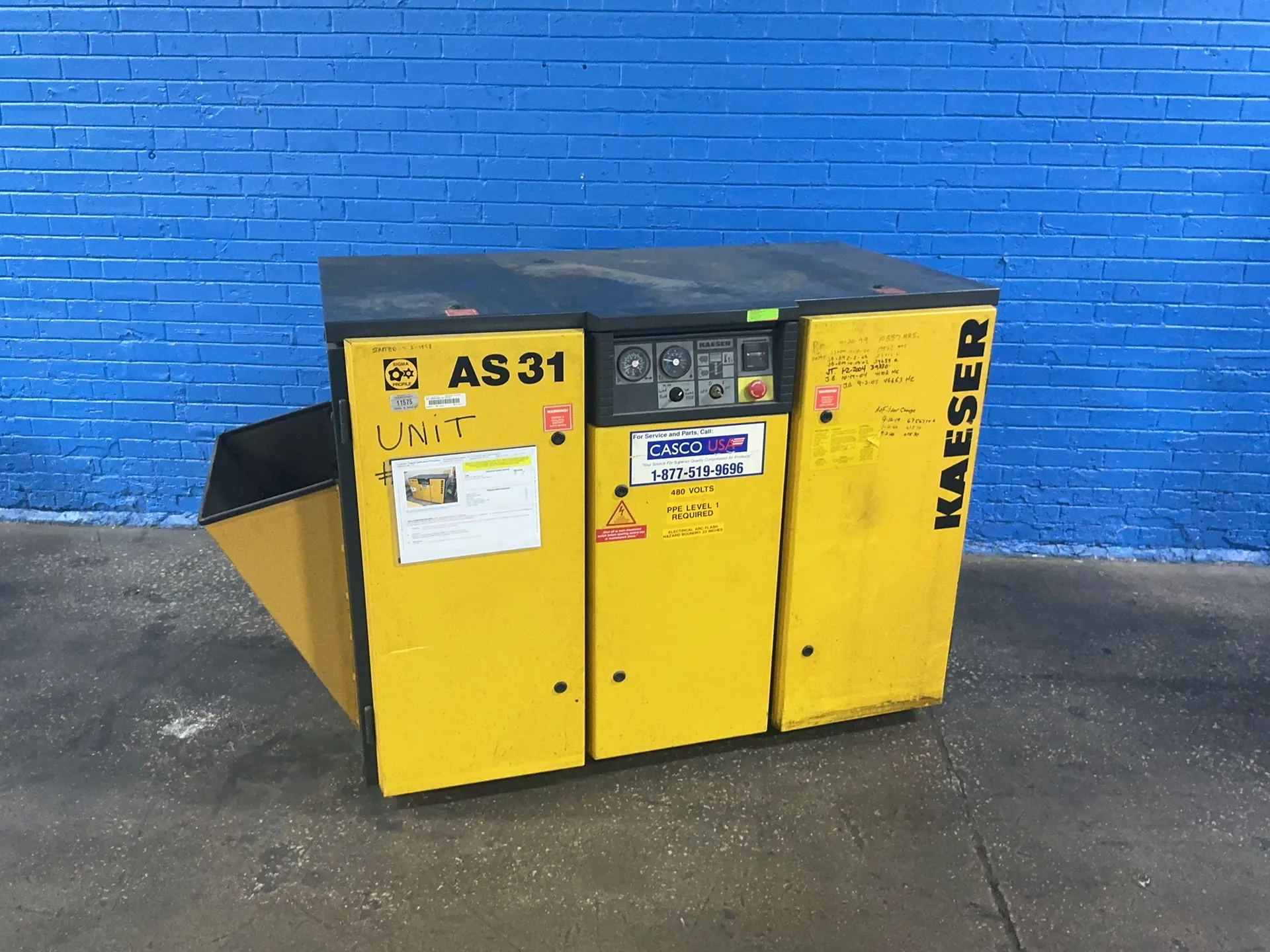 115 CFM, 110 PSIG, Kaeser #AS-31, rotary screw air compressor, 25 HP, 1800 RPM, 3 Ph., 230/460 V., 63,798 - Image 1