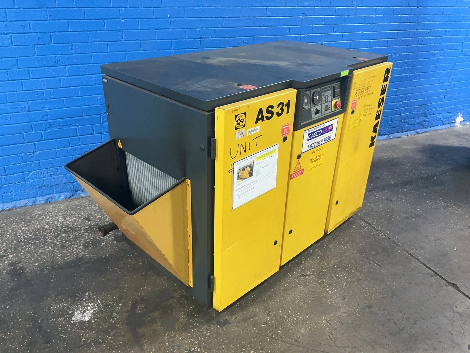115 CFM, 110 PSIG, Kaeser #AS-31, rotary screw air compressor, 25 HP, 1800 RPM, 3 Ph., 230/460 V., 63,798 - Image 2