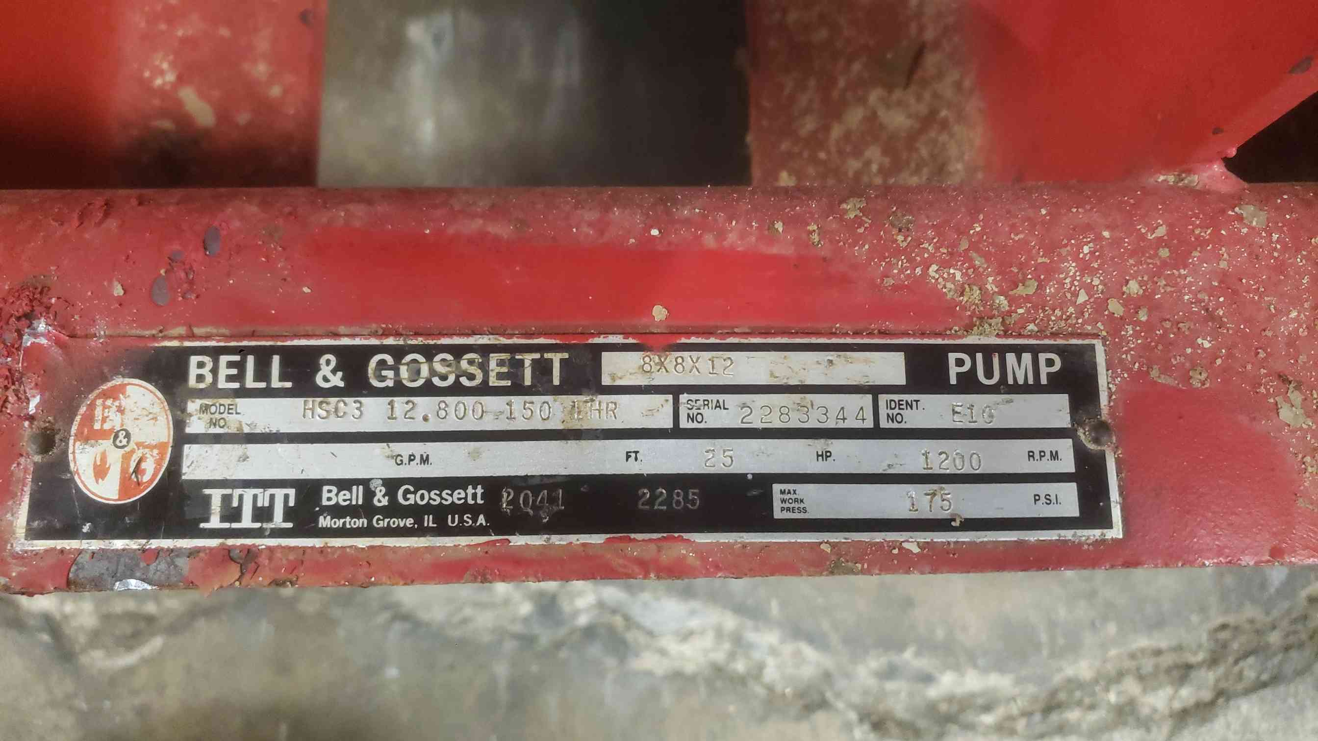 Bell & Gossett #HSC3, split case centrifugal pump, 8 x 8 x 12, US Motors 25 HP motor, 208-460 V. - Image 2