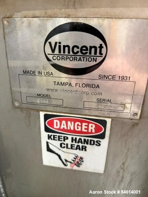 Vincent #CP-6, horizontal Dewatering Screw Press, 6" diameter x 32" screw, 300-1,000 lb./hr., 20 RPM, 5 HP - Image 6