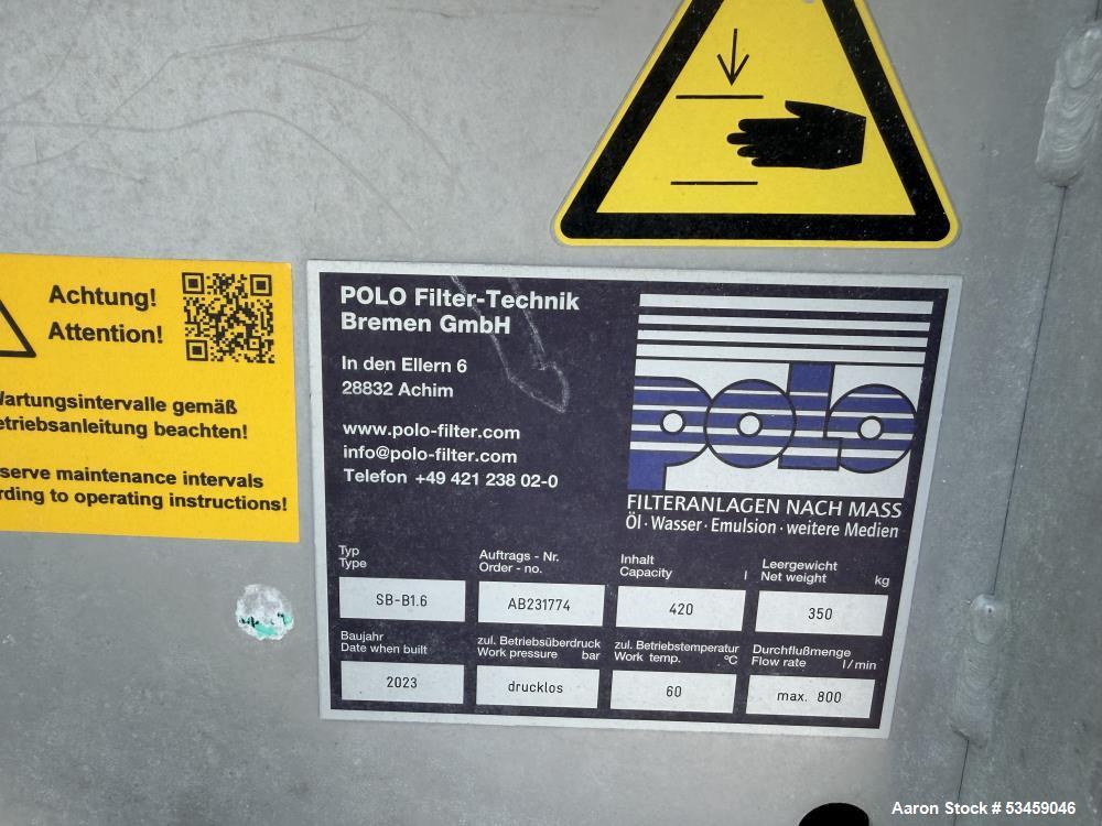 POLO Filter-Technik #SB-B1.6, Wastewater Treatment Unit, 800 liter/min. belt filter, (2) 2,000 liter - Image 5