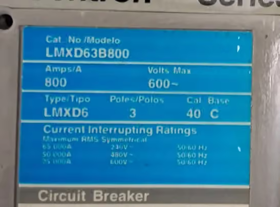 800 Amp. Siemens, S5E90LM800ARS, Panelboard 480Y/277 Volts 46 Cir NEMA 1 - Image 4