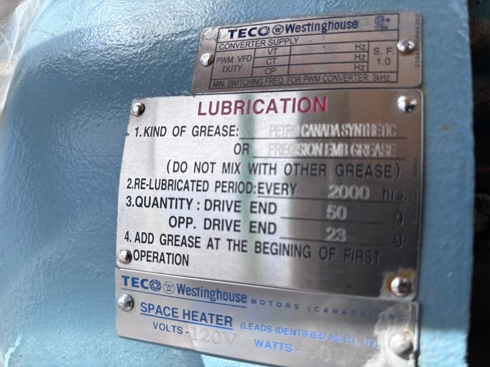 75 HP 3555 RPM Teco Westinghouse #PDH0752CM, squirrel cage motor, Frame 365TSC, 230/460 Volts, Class I Div. - Image 3
