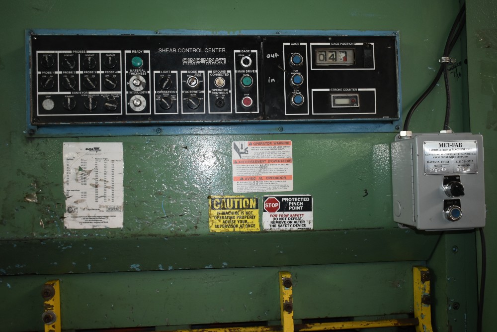 1/2" x 12' Cincinnati #500HSX12, hydraulic power squaring shear, 48" front operated power back gauge, 15 - Image 3