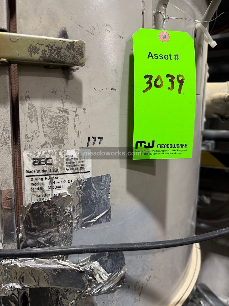 AEC #DH-12.0F, Drying Hopper, 12 cu.ft. capacity, vacuum receiver, autoloader control - Image 6