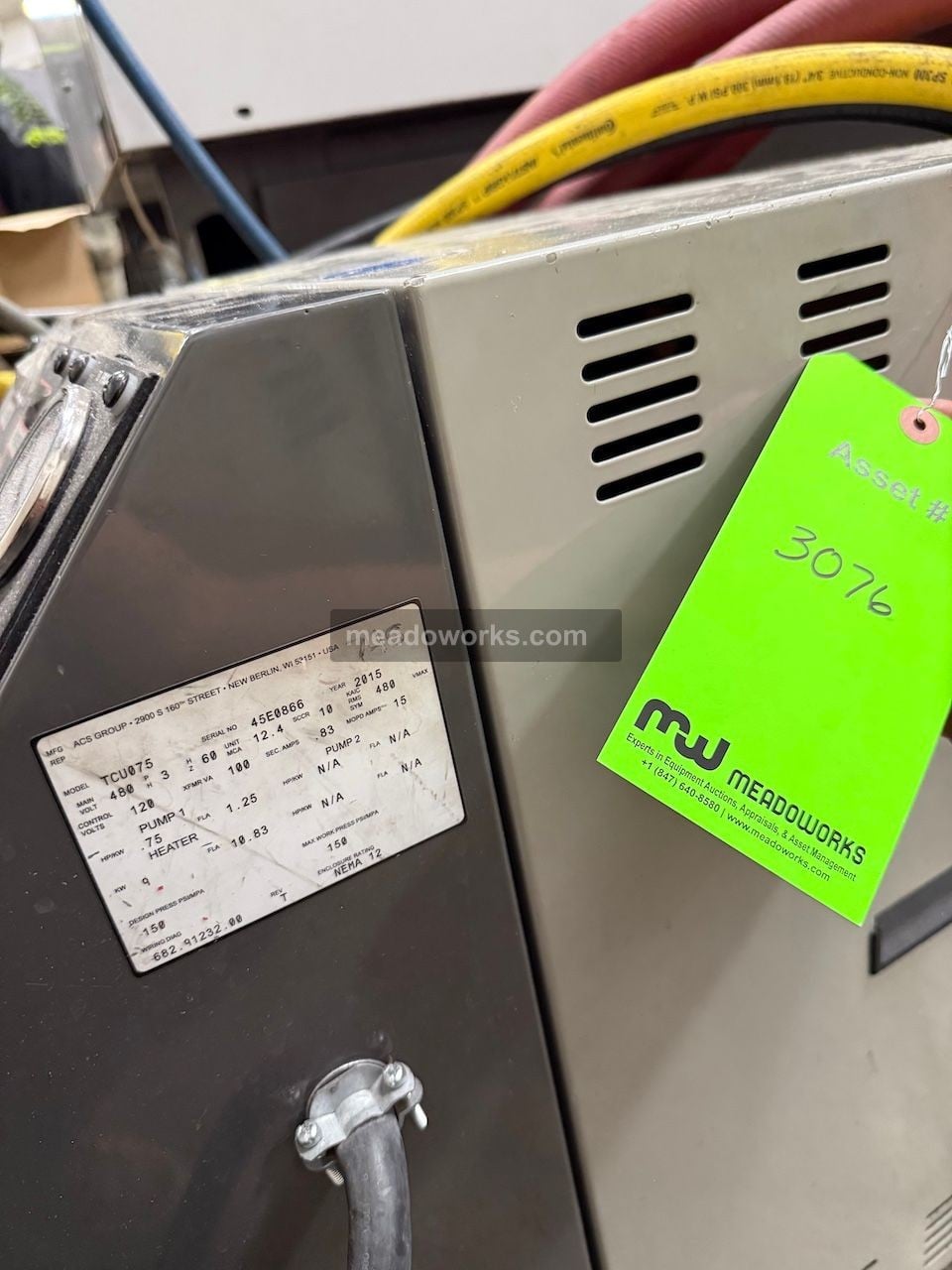 9 KW AEC #TCU075, Thermolator, 3/4 HP pump, 150 psi, 12.4 amps, 480 Volt, 2015 - Image 4