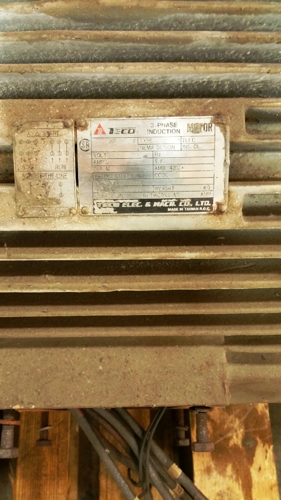 150 HP 1775 RPM Teco, Frame 445T, TEFC, AEFA type, 1.15 service factor, 440 Volts, #C1783 - Image 3