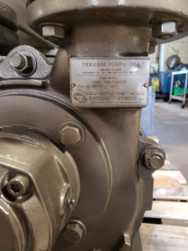 500 CFM, Travaini #TRSC-100-700, Liquid Ring Vacuum Pump, Carbon Steel, 40 HP Baldor motor, 230/460 V., 27" - Image 3