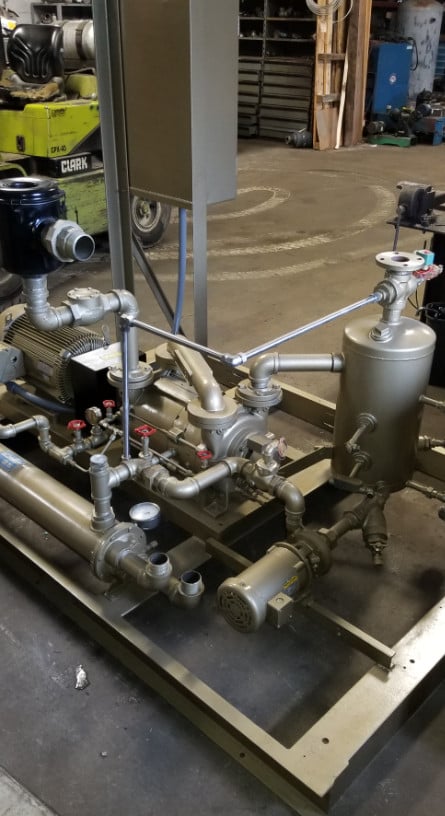 300 CFM, Liquid Ring Vacuum Skid, 25 HP, 29" HgV, full recovery system, new - Image 3