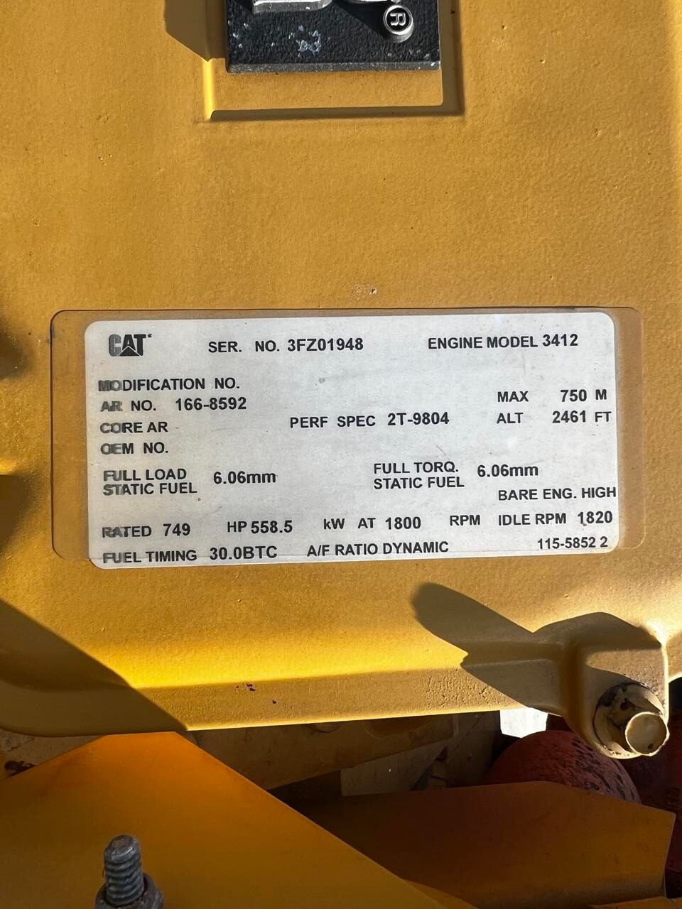 500 KW Caterpillar #3412, Diesel Generator Set, 240/480 Volts, 1800 RPM, SR4 generator end, circuit breaker - Image 7