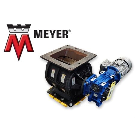 10" Wm. width Meyer #DDV-10X10, rotary airlock feeder valve, carbon steel, 8 vane rotor, 22 RPM, 0.48 - Image 1