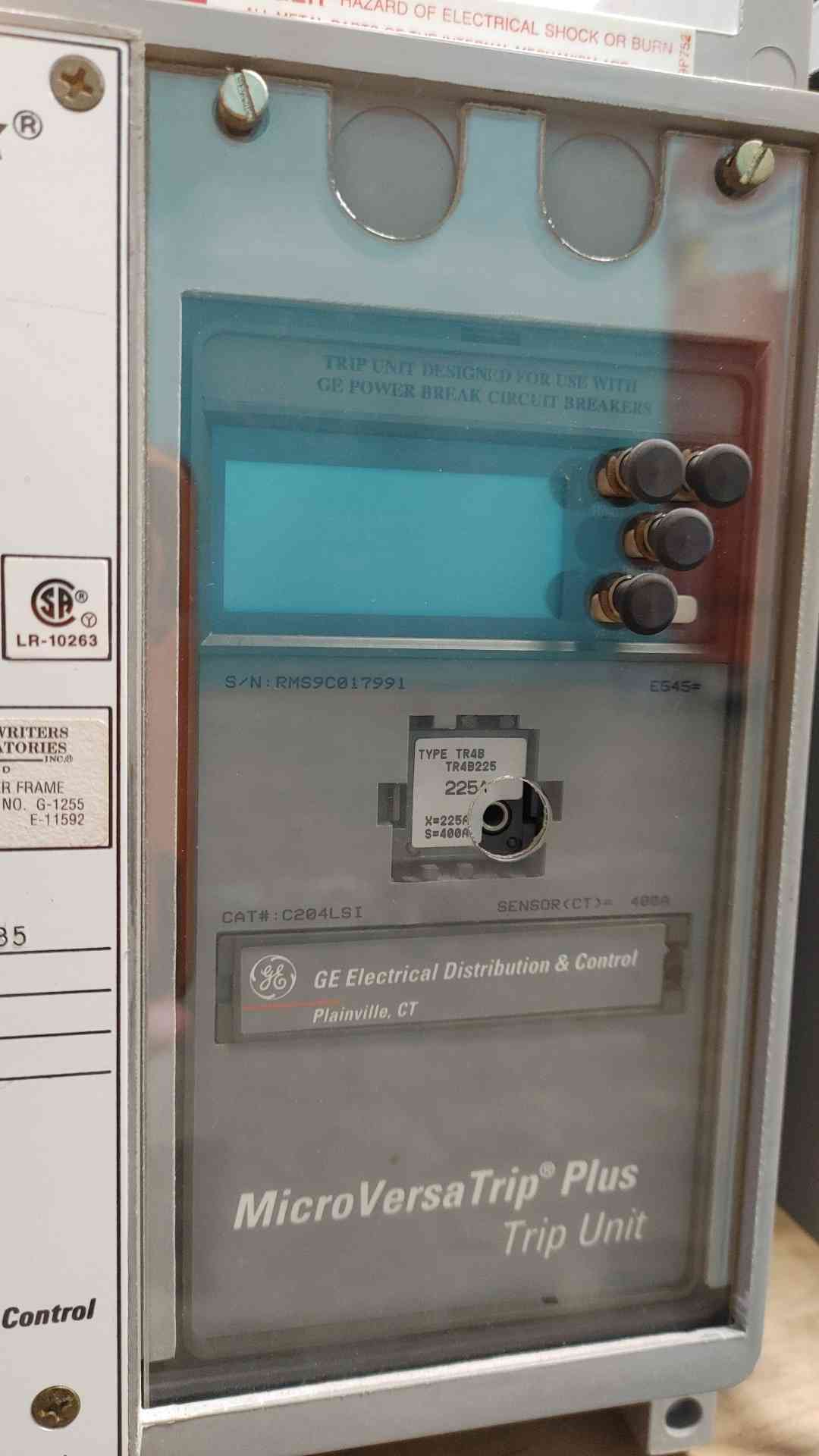 400 Amps, General Electric, TC84TTR, Power Break circuit breaker, 800 amp frame, drawout, MicroVersaTrip Plus - Image 3