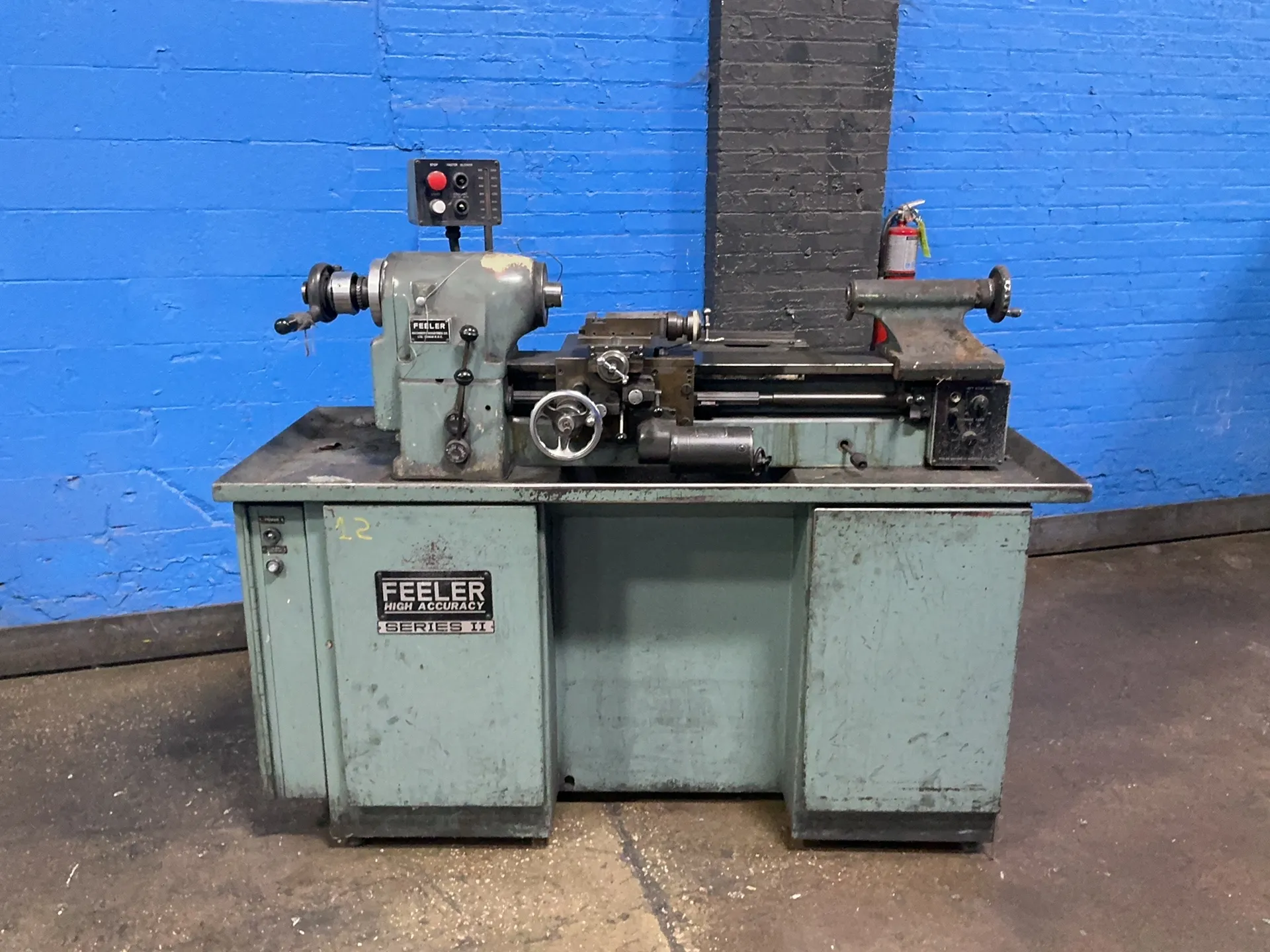 9" x 24" Feeler #FTL-618N, engine lathe, 1" bore, 1 HP, 3000 RPM, tailstock, compound rest, 1986 - Image 1