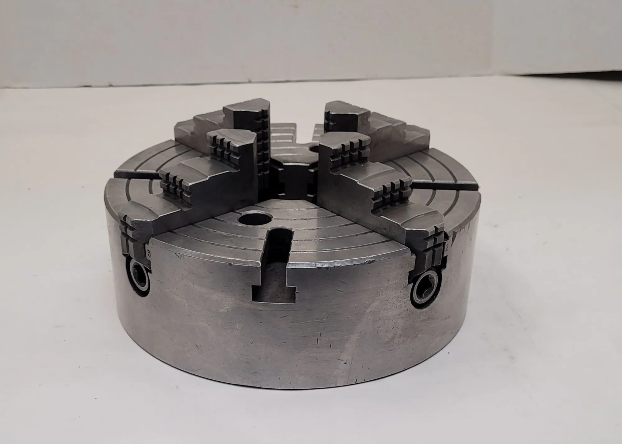 10" Bison #4965, 4-jaw lathe chuck, w/key - Image 4