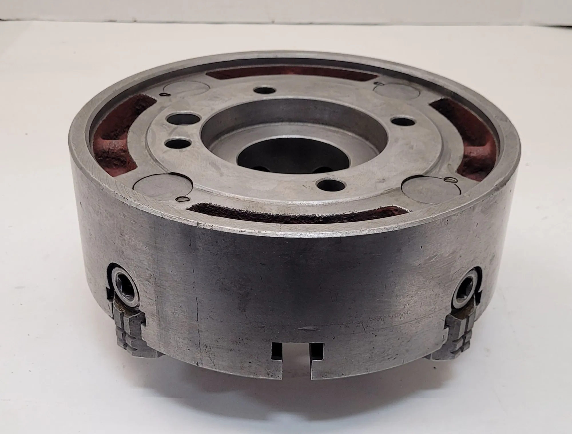 10" Bison #4965, 4-jaw lathe chuck, w/key - Image 8