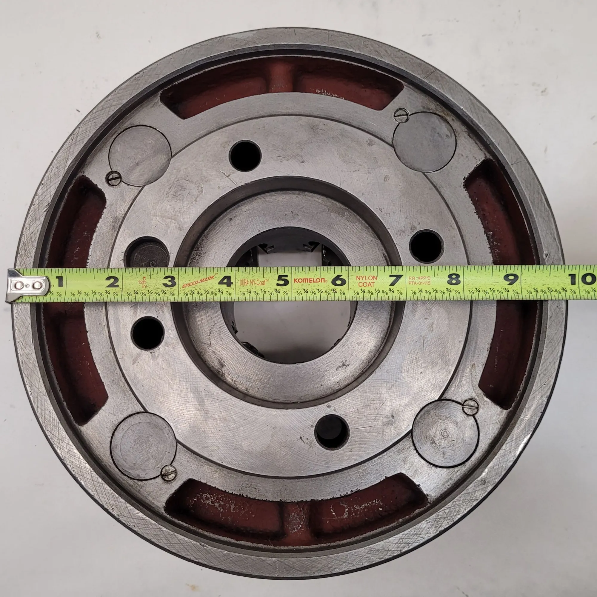 10" Bison #4965, 4-jaw lathe chuck, w/key - Image 9