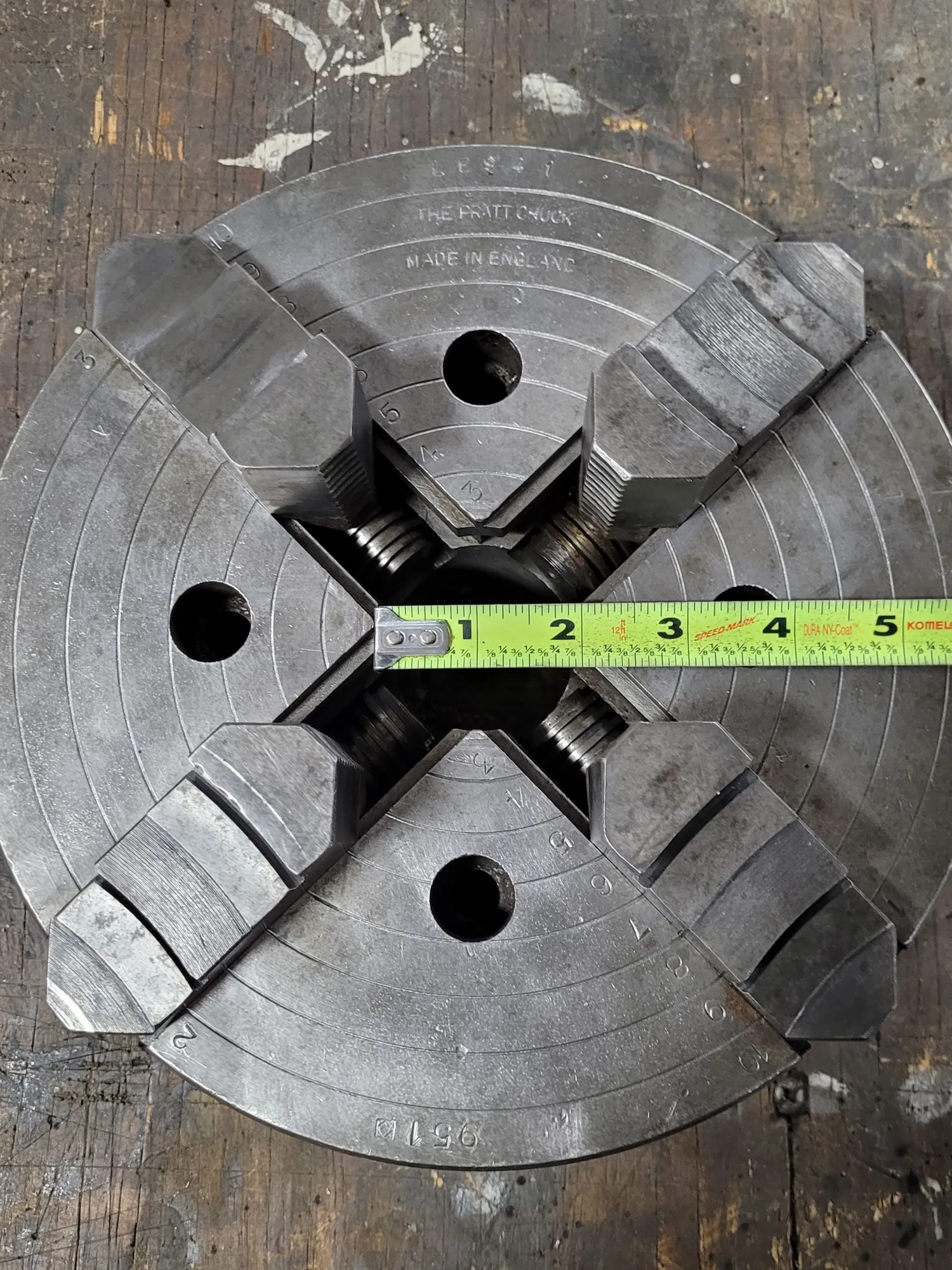 10" Pratt & Whitney Burnerd, 4-jaw lathe chuck, flat back - Image 7