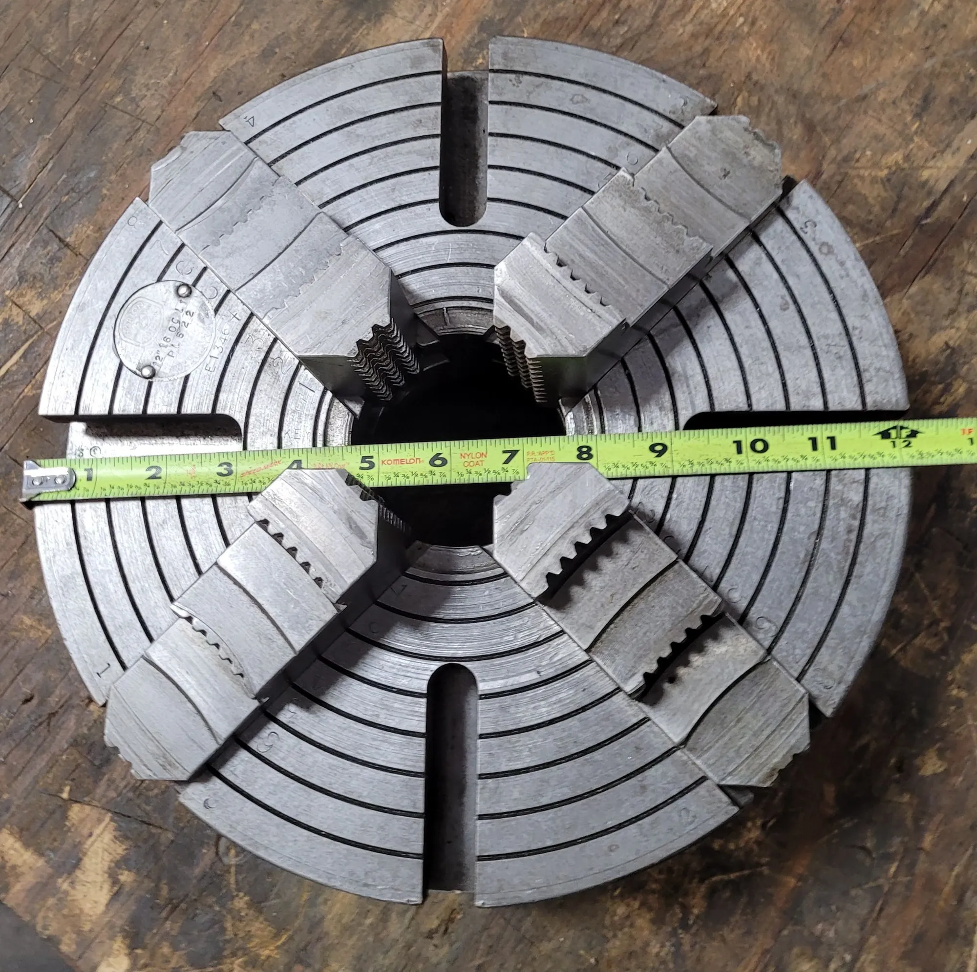 12" Horton #16OCL1/PL522, 4-jaw lathe chuck, L1 mount - Image 2