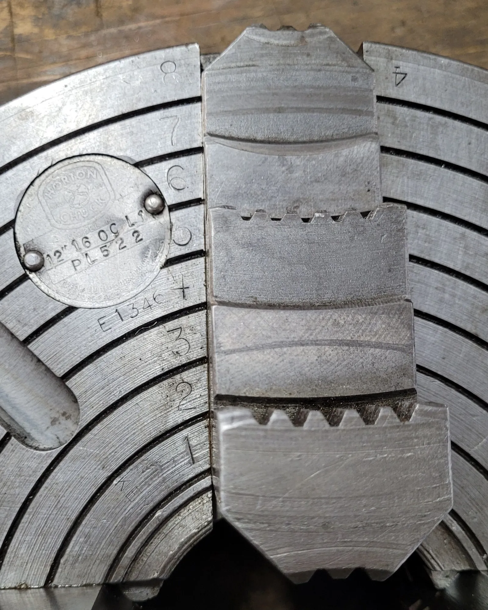 12" Horton #16OCL1/PL522, 4-jaw lathe chuck, L1 mount - Image 5
