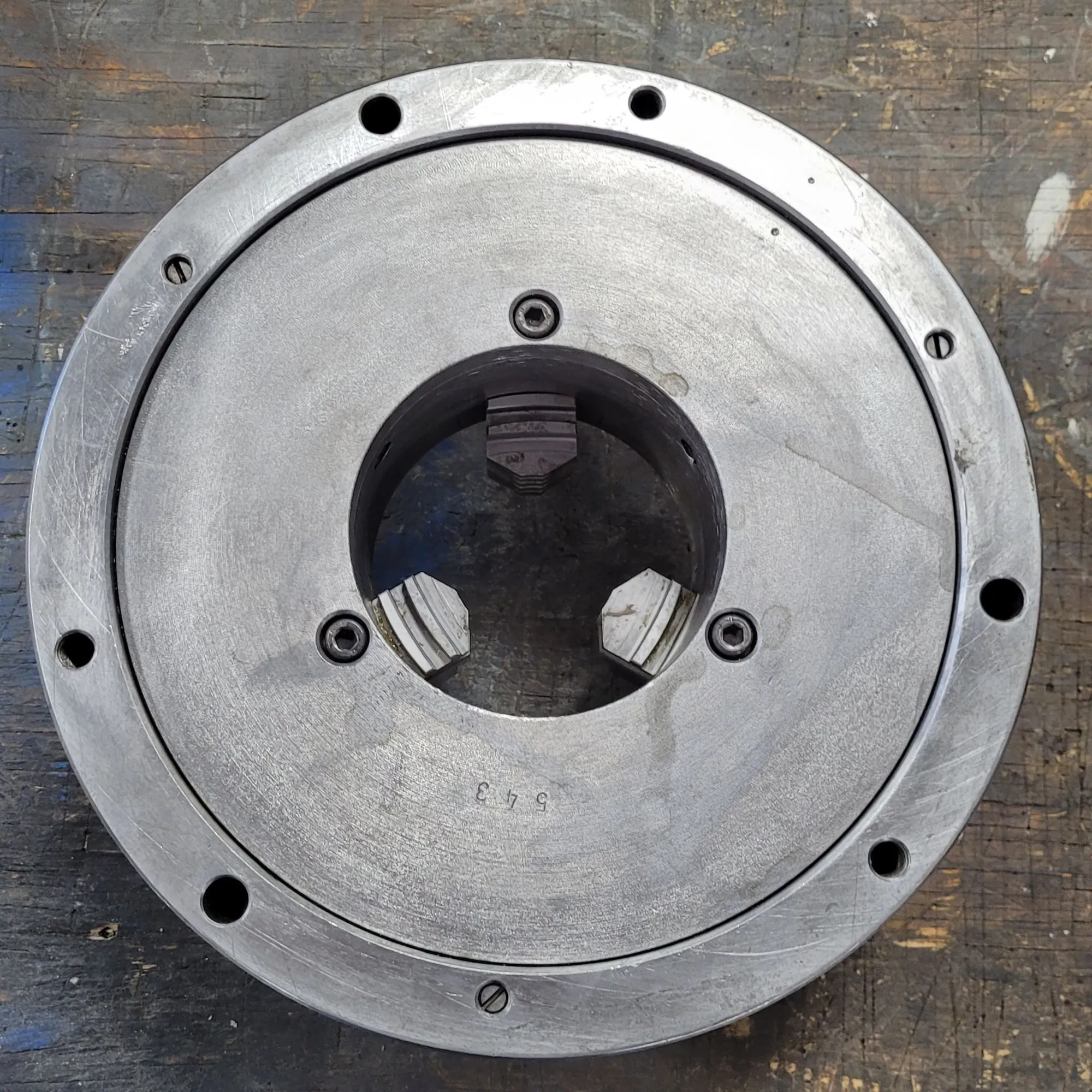 12" Pratt & Whitney Burnerd #9210-03215, 3-jaw scroll lathe chuck, plain back - Image 3