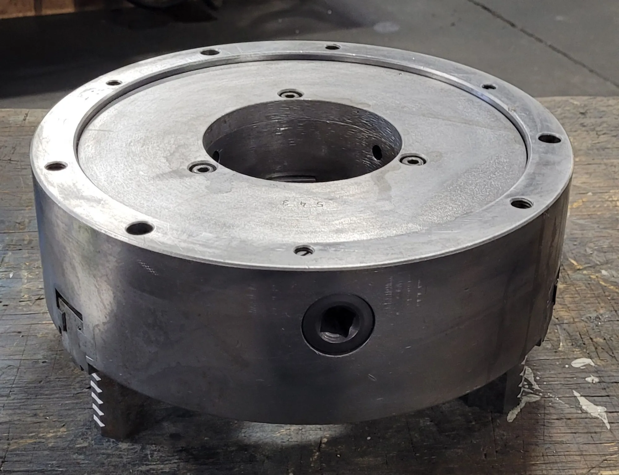12" Pratt & Whitney Burnerd #9210-03215, 3-jaw scroll lathe chuck, plain back - Image 4