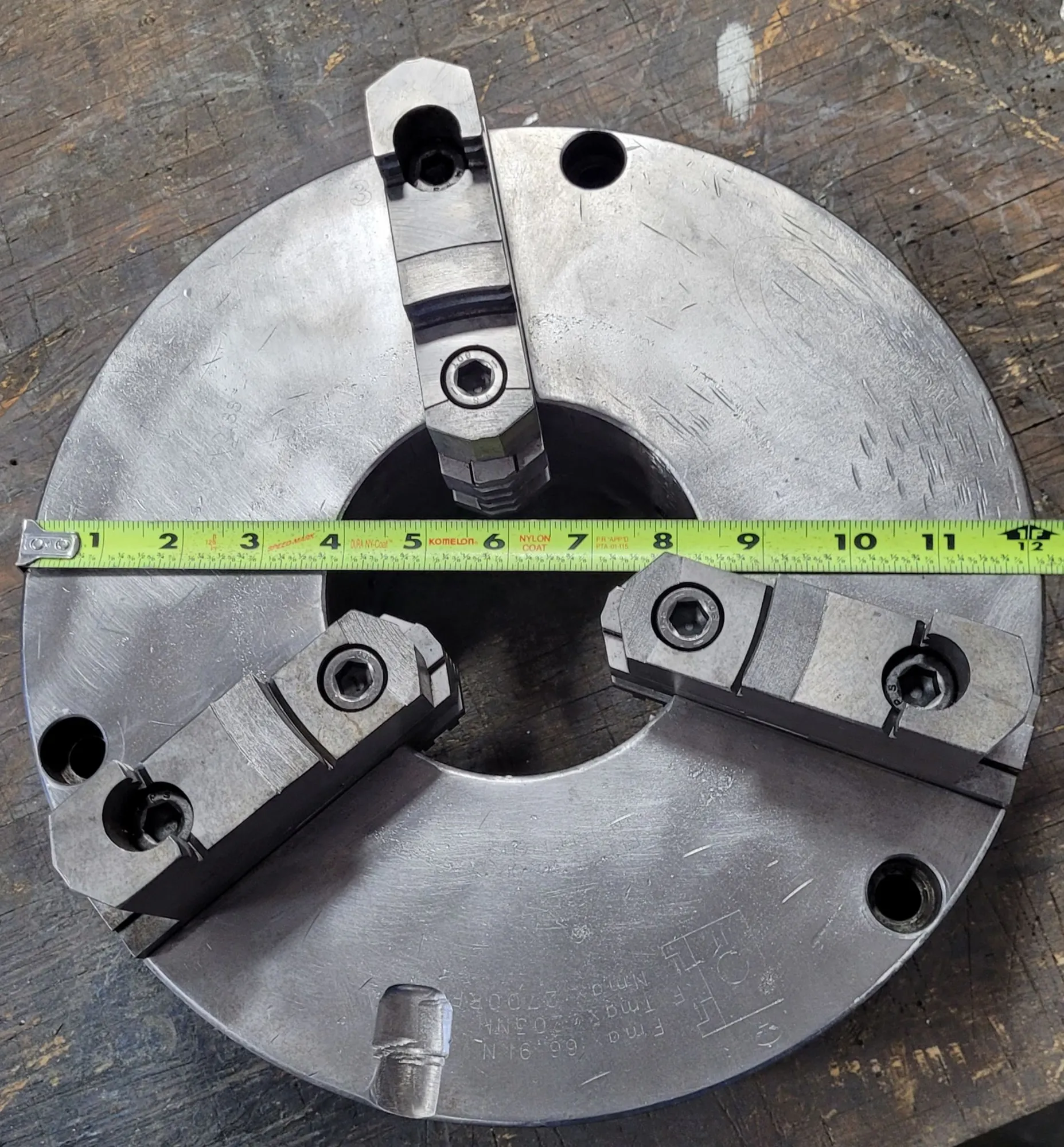 12" Pratt & Whitney Burnerd #9210-03215, 3-jaw scroll lathe chuck, plain back - Image 5