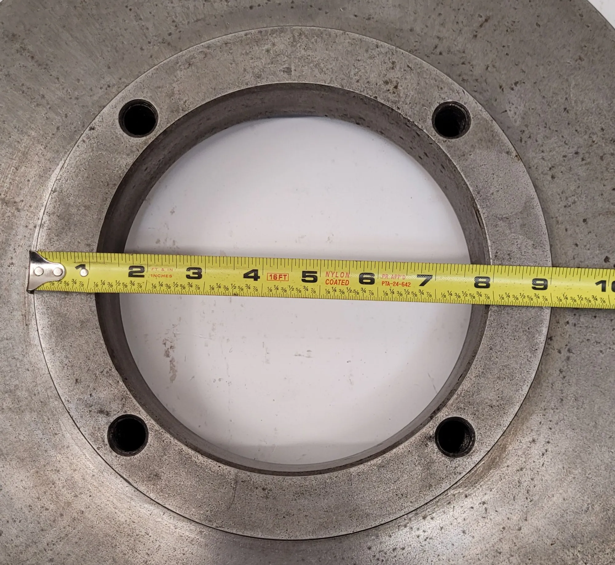 15" lathe face plate, D1-8 mount, 6-5/8" thru hole - Image 2