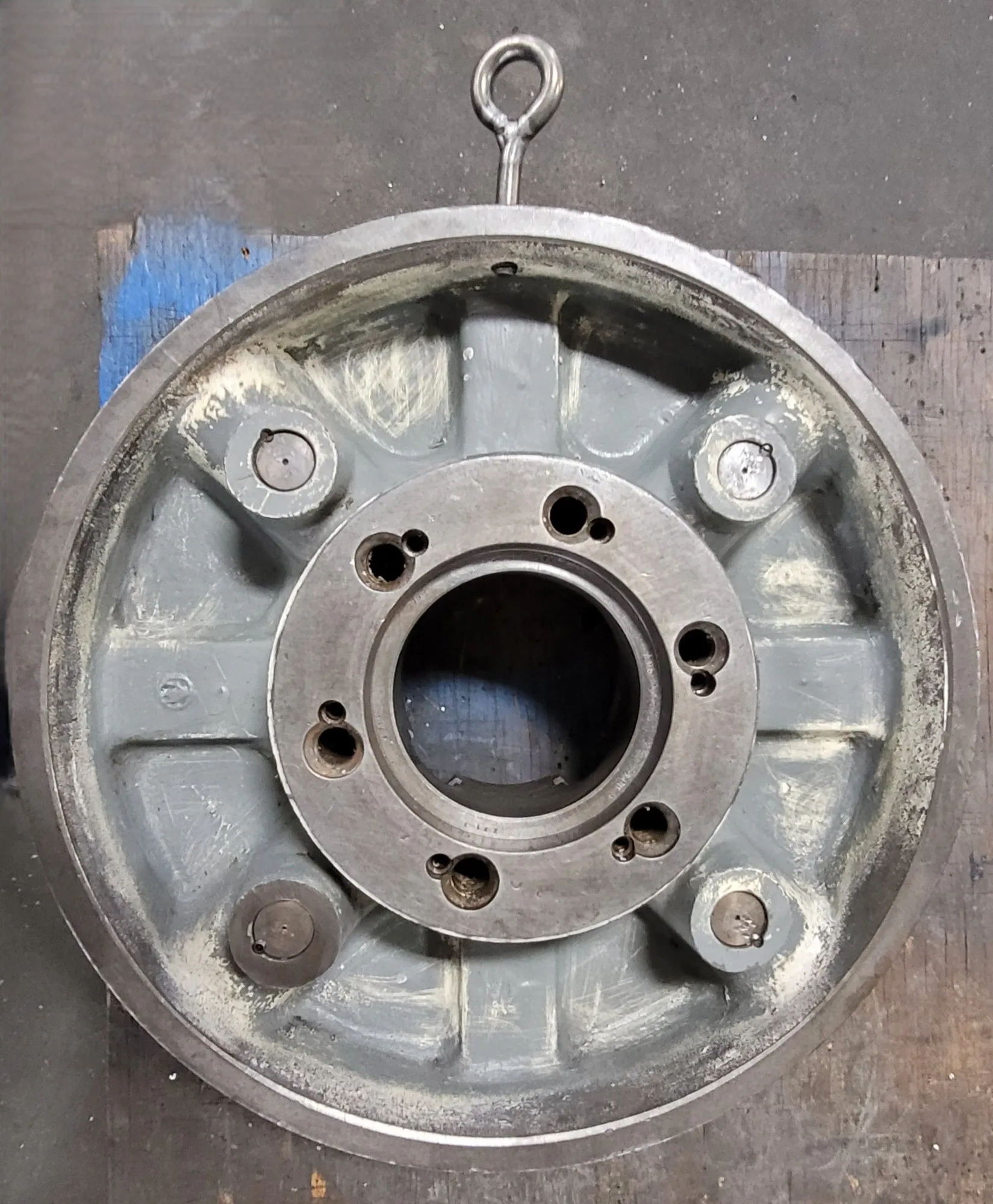 17-1/2" Bison, 4-jaw lathe chuck, D1-8 camlock mount - Image 4
