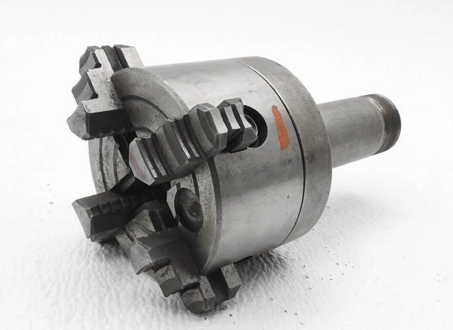 3" 4-jaw lathe chuck, 5C collet mount - Image 1