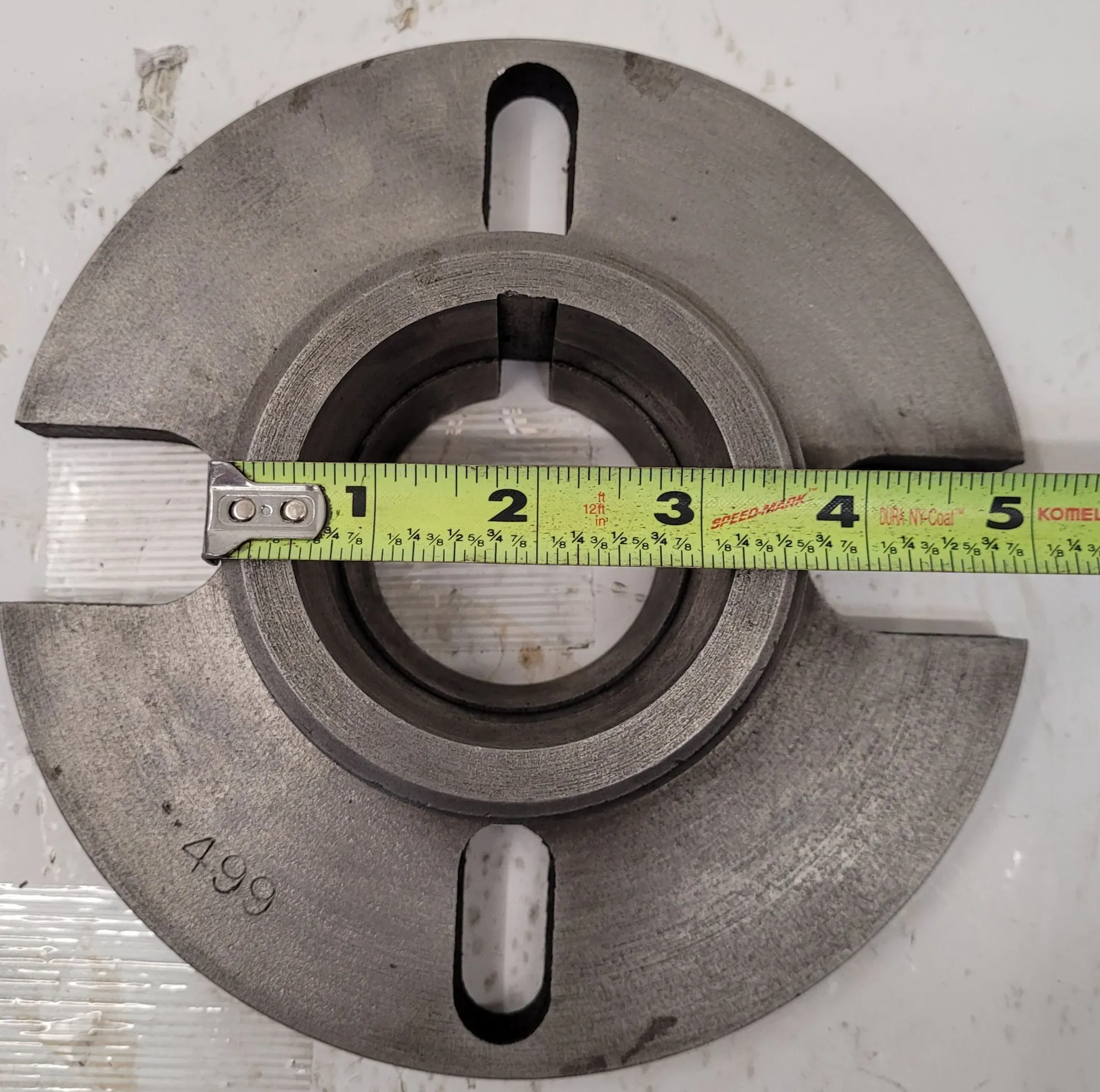 7.5" lathe face plate, L-0 mount, 3.75" center hole outside dimension - Image 6