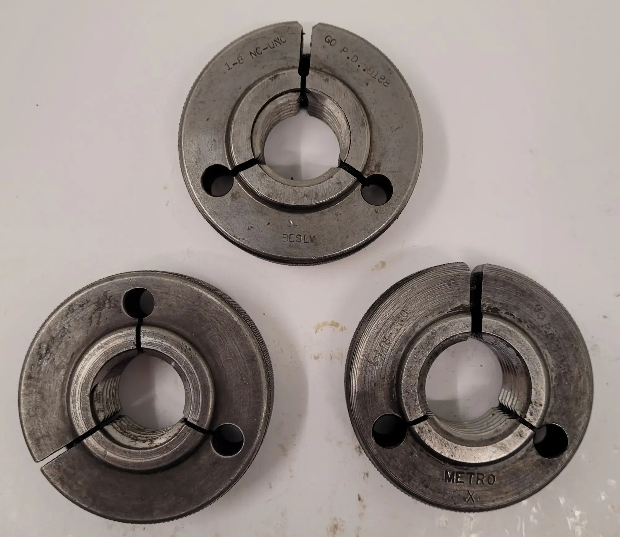 Besly, thread ring gauges, LOT of 3, various sizes - Image 2