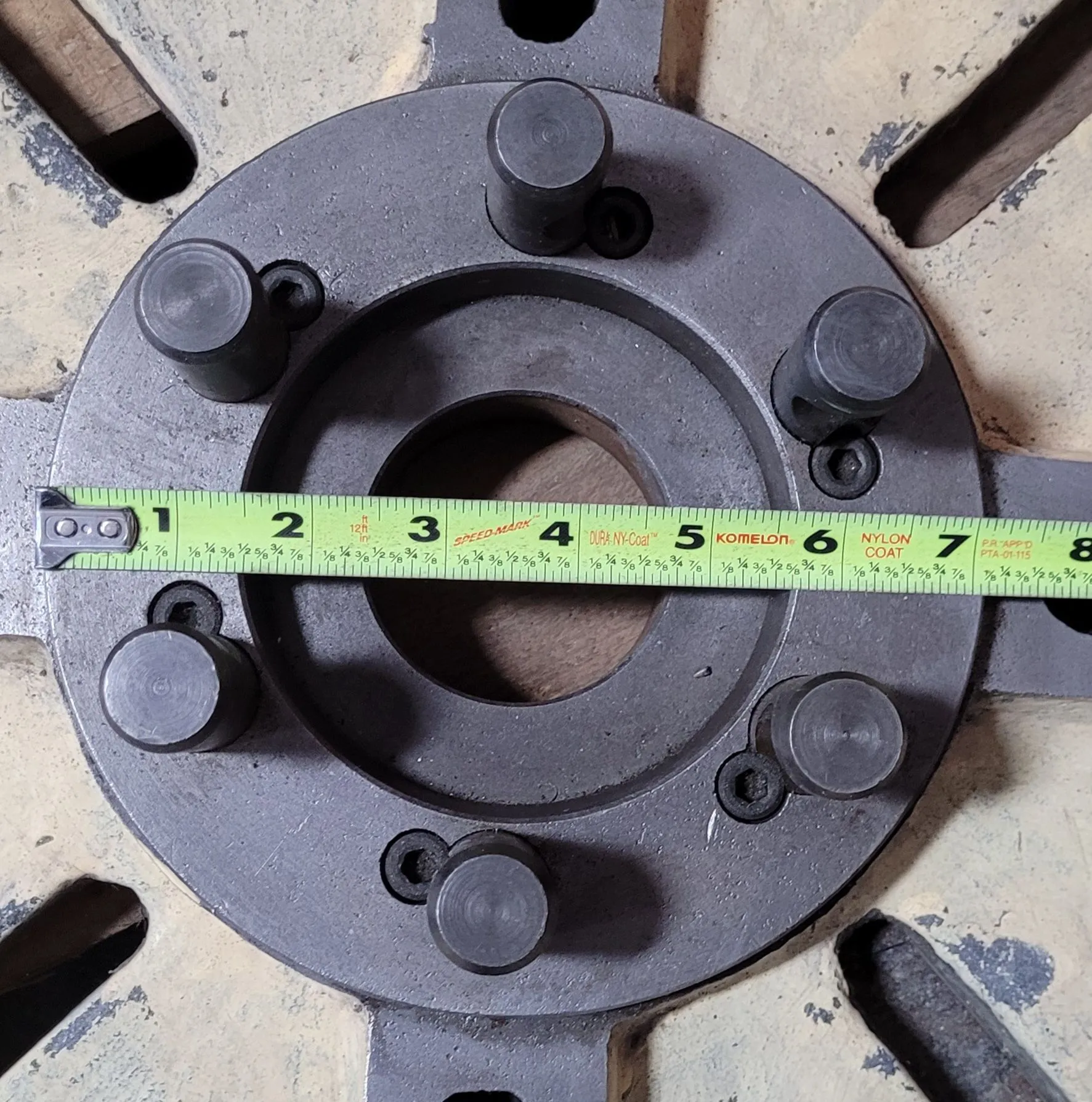 22" lathe face plate, D1-6 mount, 2-1/2" thru hole, 6 pins - Image 5