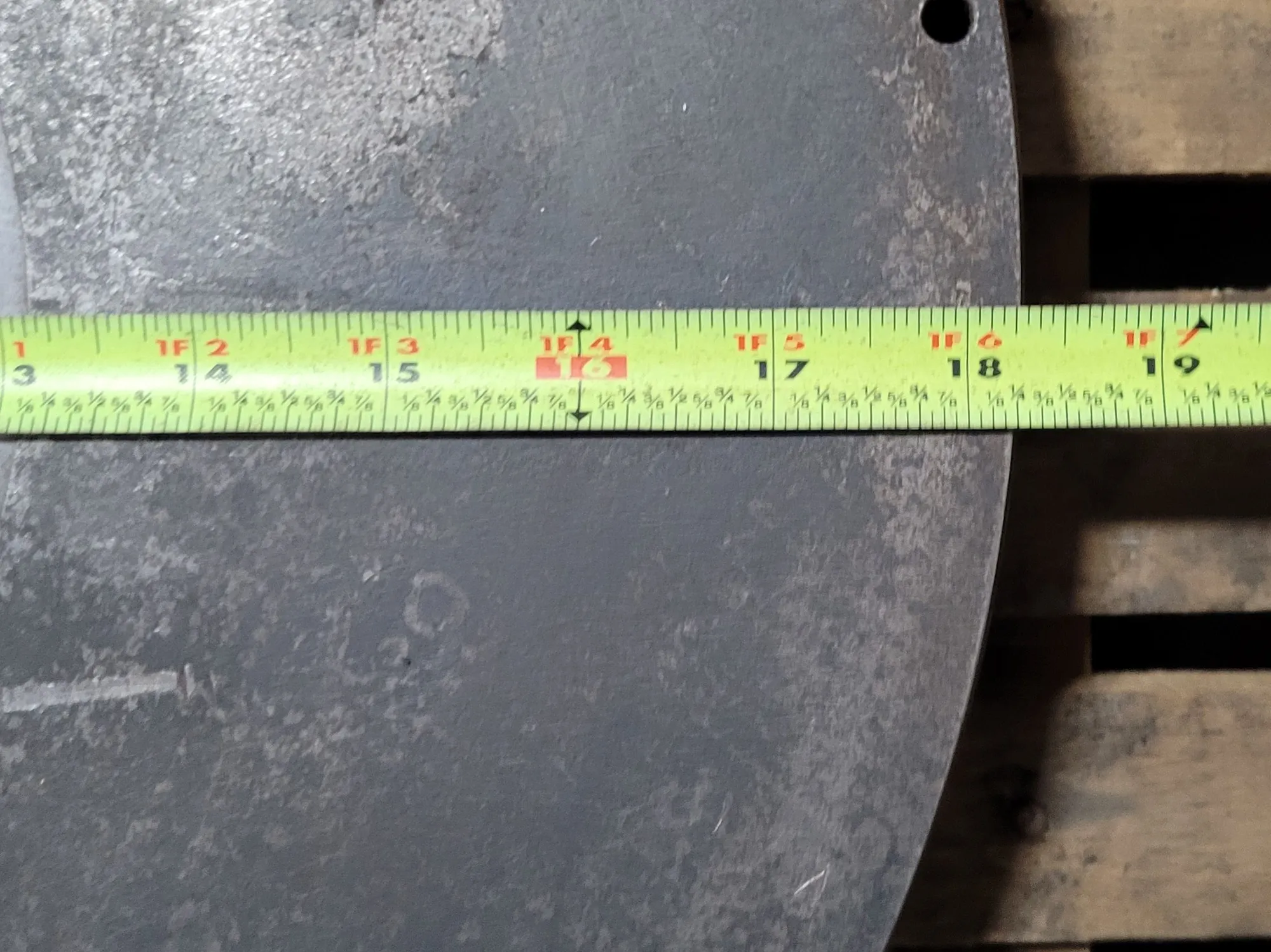 18-1/4" lathe plate, D1-6 mount, 3" thru hole, 6 pins, 4-1/8" hub ID - Image 3