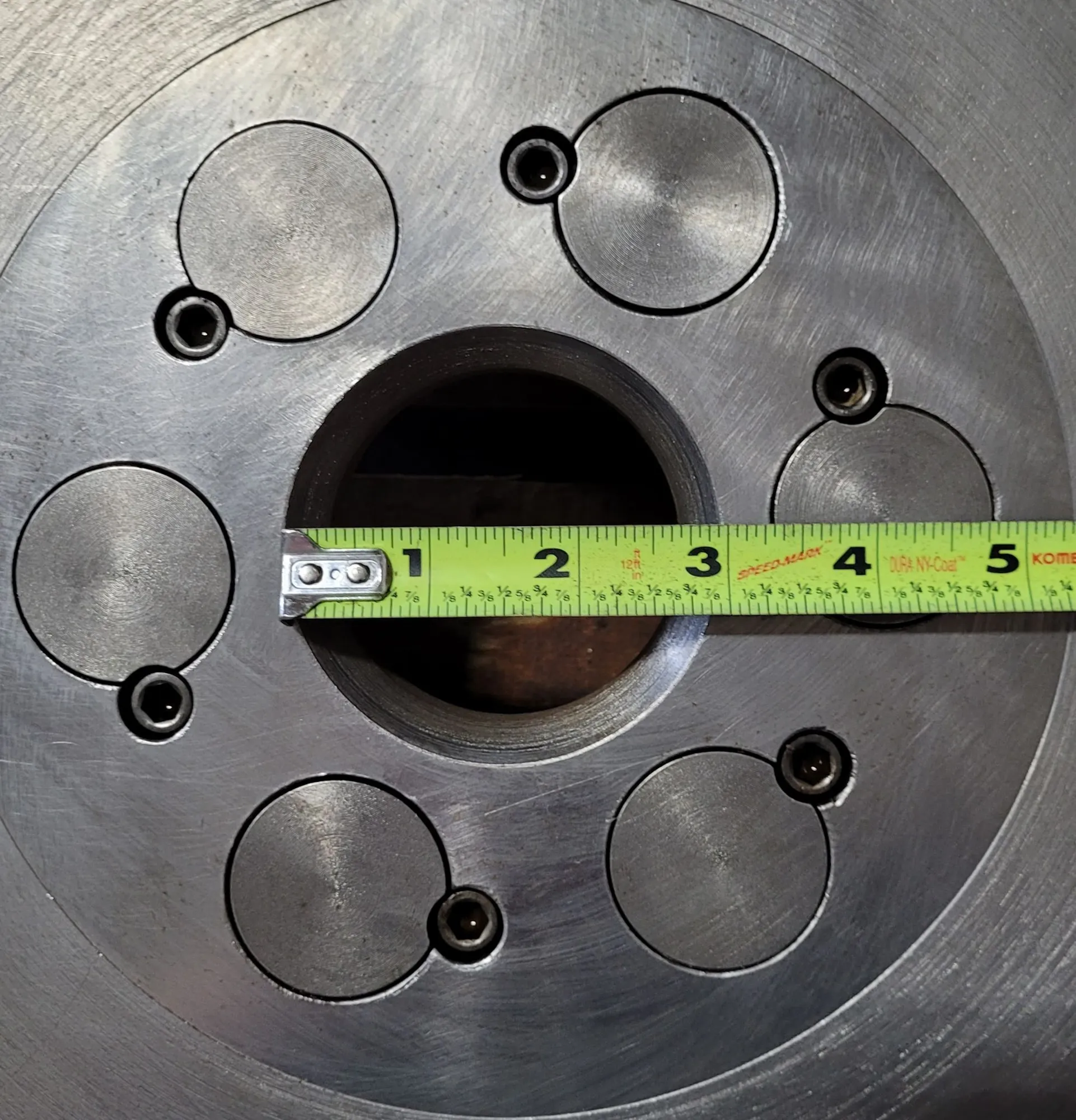 18-1/4" lathe plate, D1-6 mount, 3" thru hole, 6 pins, 4-1/8" hub ID - Image 5