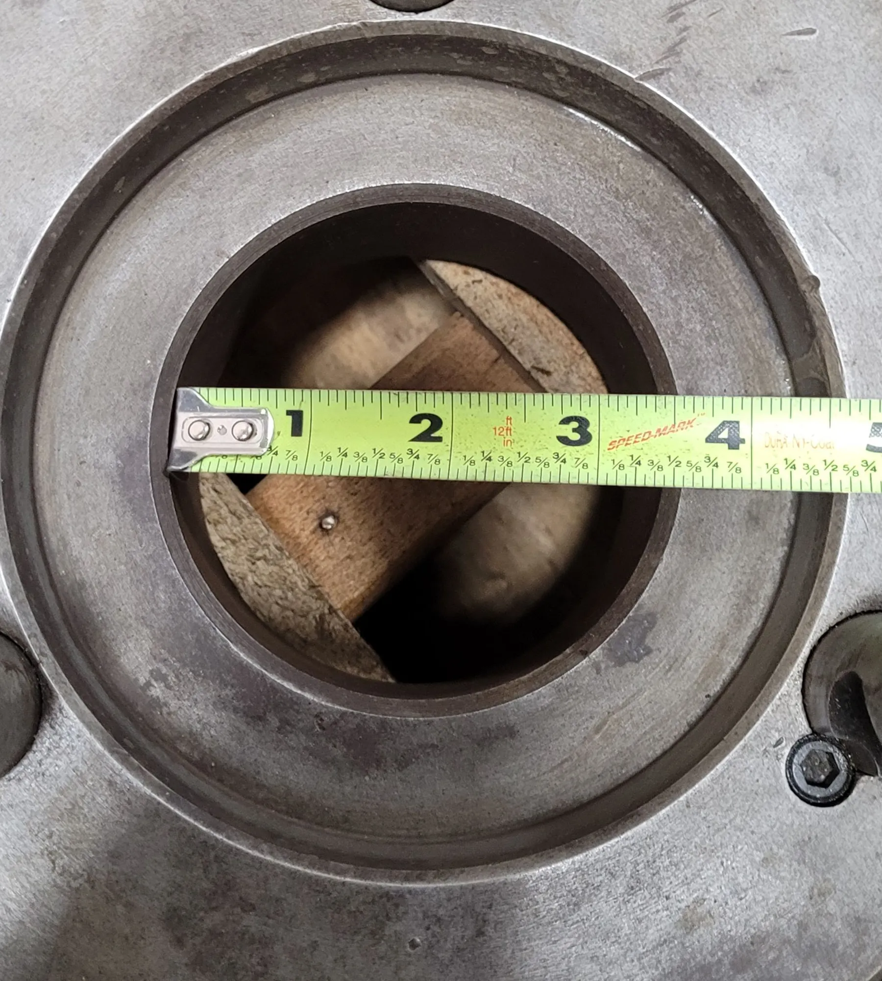 24" lathe face plate, D1-8 mount, 3 pins, 3-1/2" thru hole - Image 4